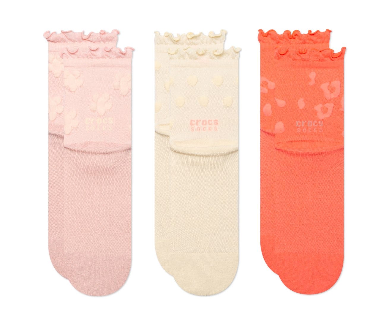 CrocsSocks Puff Knit Ankle Persimmon/Multi Unisex Socks