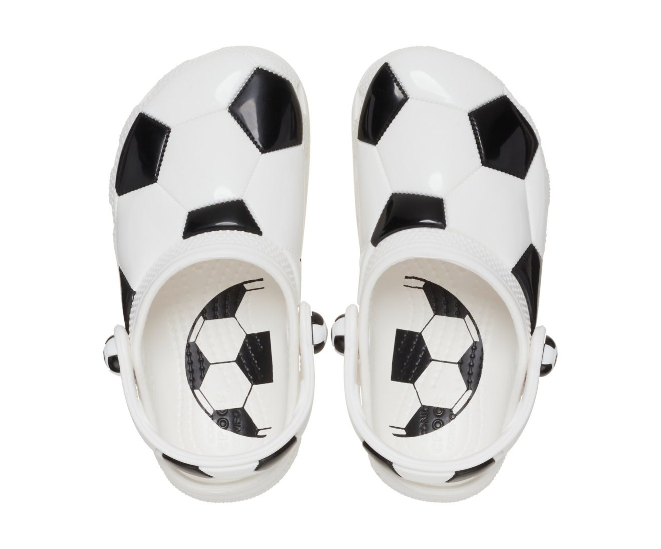 Classic Soccer Ball White/Black Toddler Clog