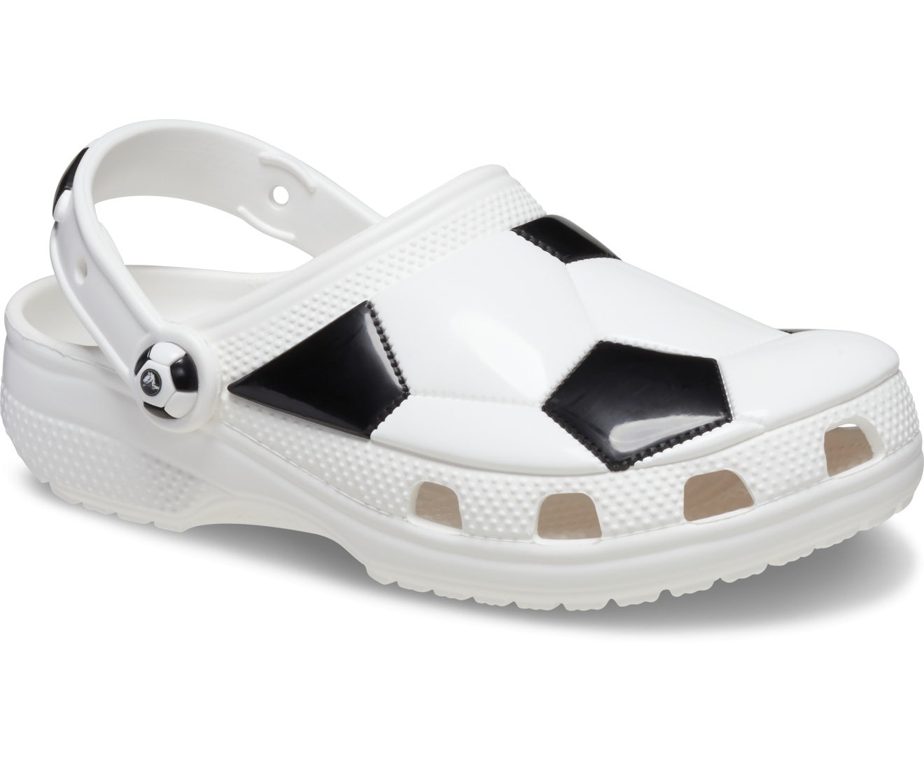 Classic Soccer Ball White/Black Toddler Clog
