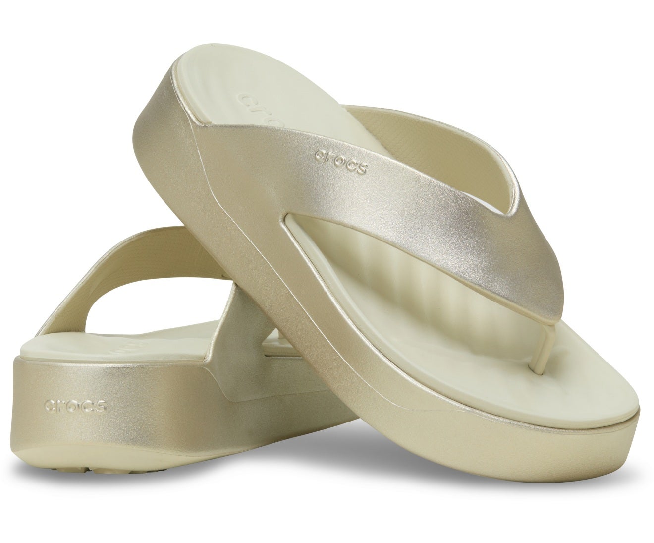 Getaway Metallic Platform Champagne Metallic Women Flip