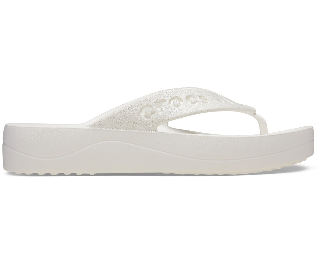 Baya Platform Shimmer Glitter White Women Flip