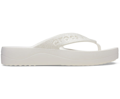 Baya Platform Shimmer Glitter White Women Flip