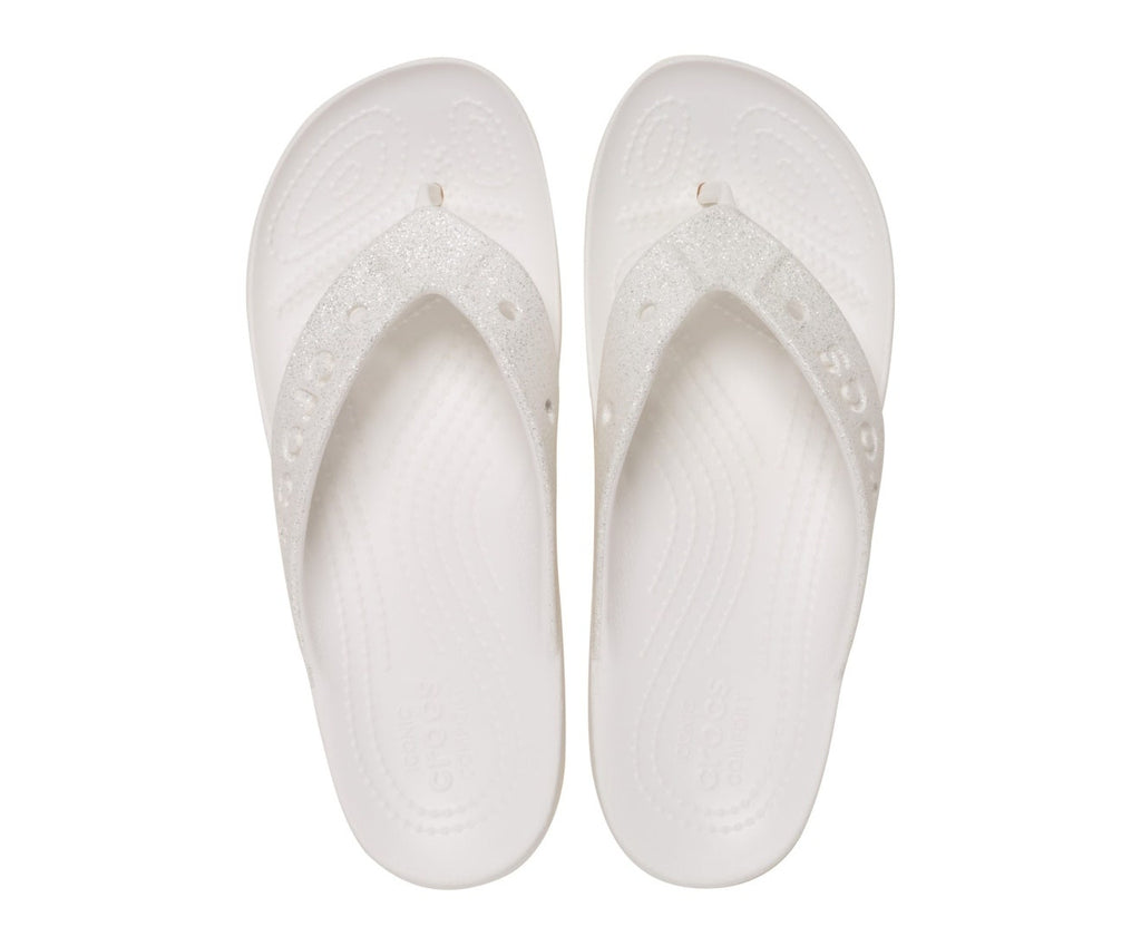Baya Platform Shimmer Glitter White Women Flip
