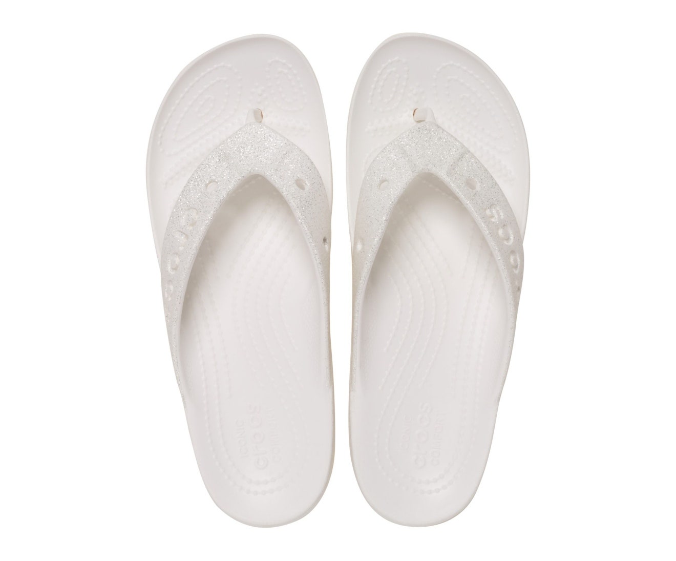 Baya Platform Shimmer Glitter White Women Flip