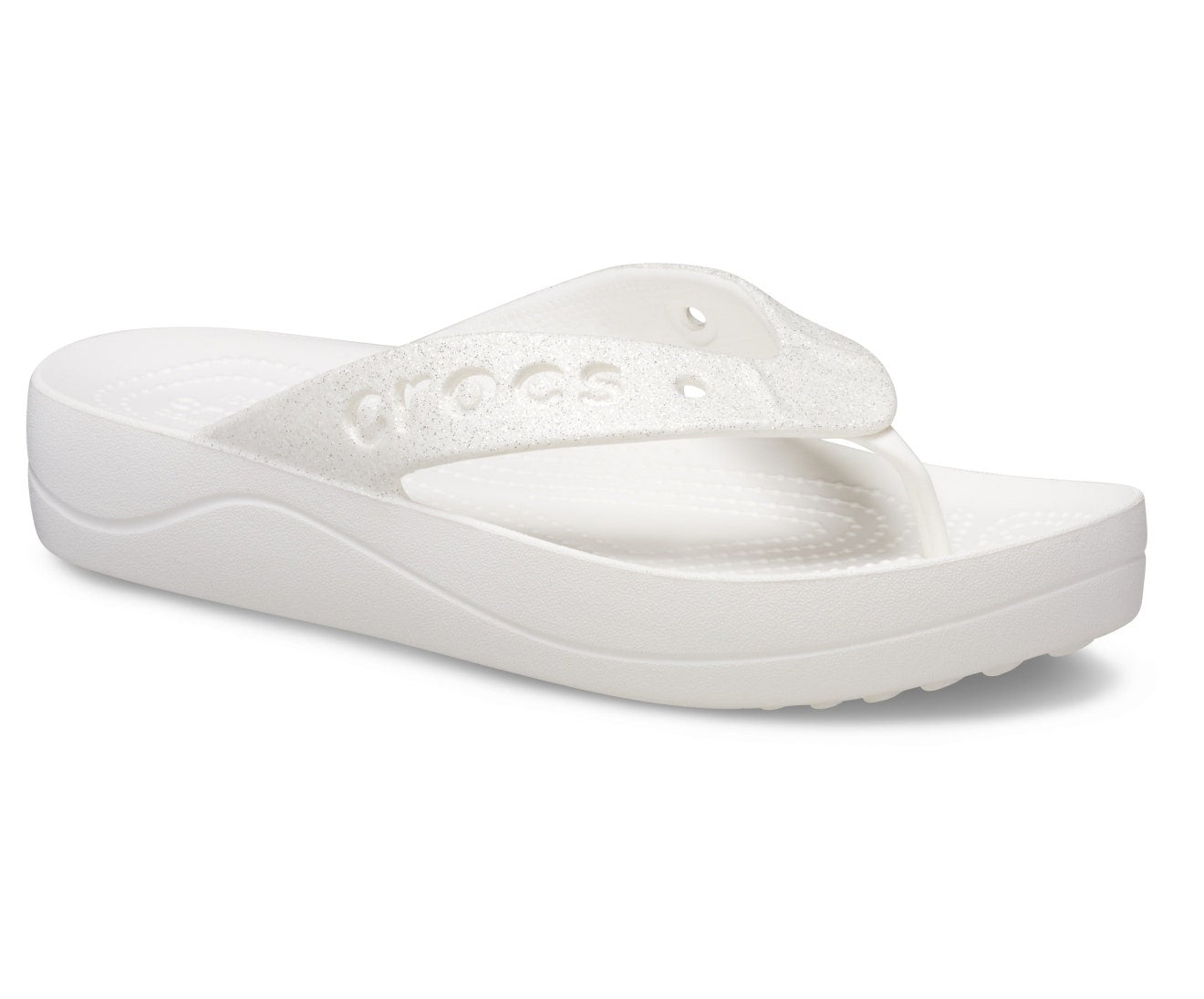 Baya Platform Shimmer Glitter White Women Flip