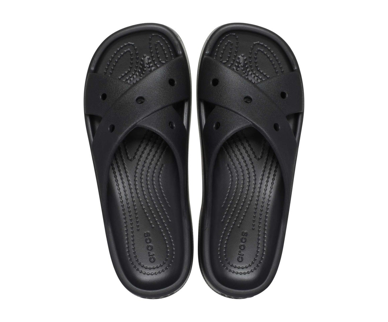 Classic Cross Strap Black Women Slide