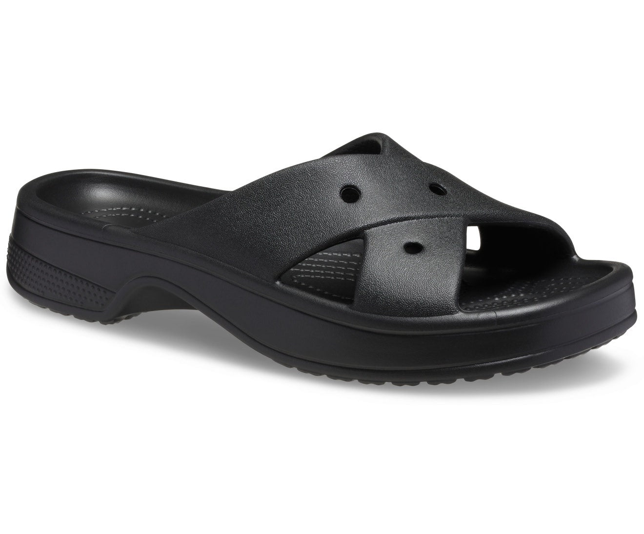 Classic Cross Strap Black Women Slide