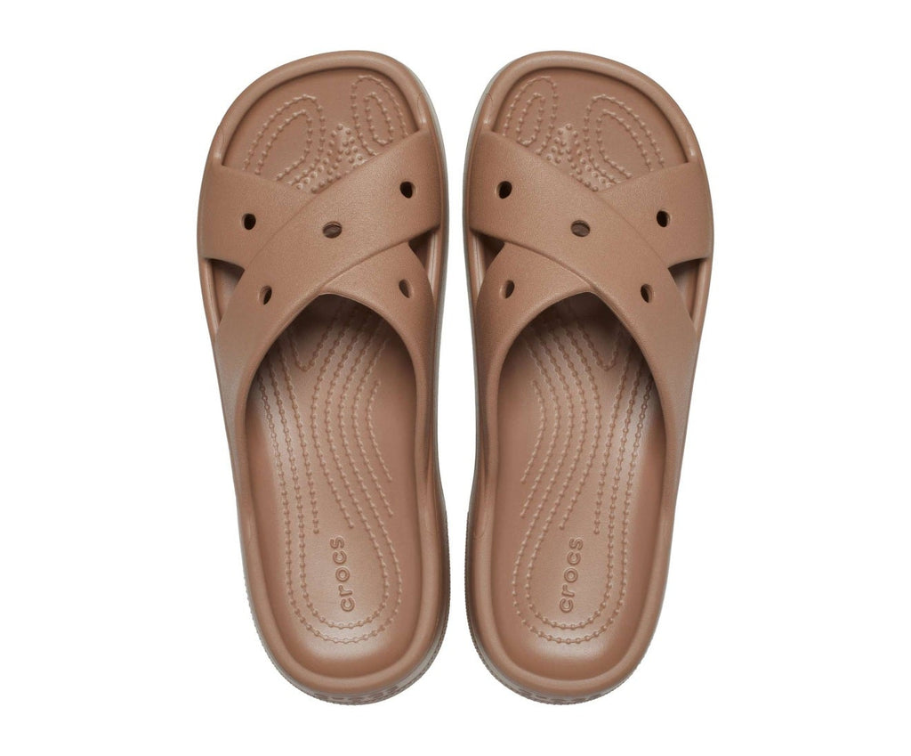 Classic Cross Strap Milk Chocolate Women Slide