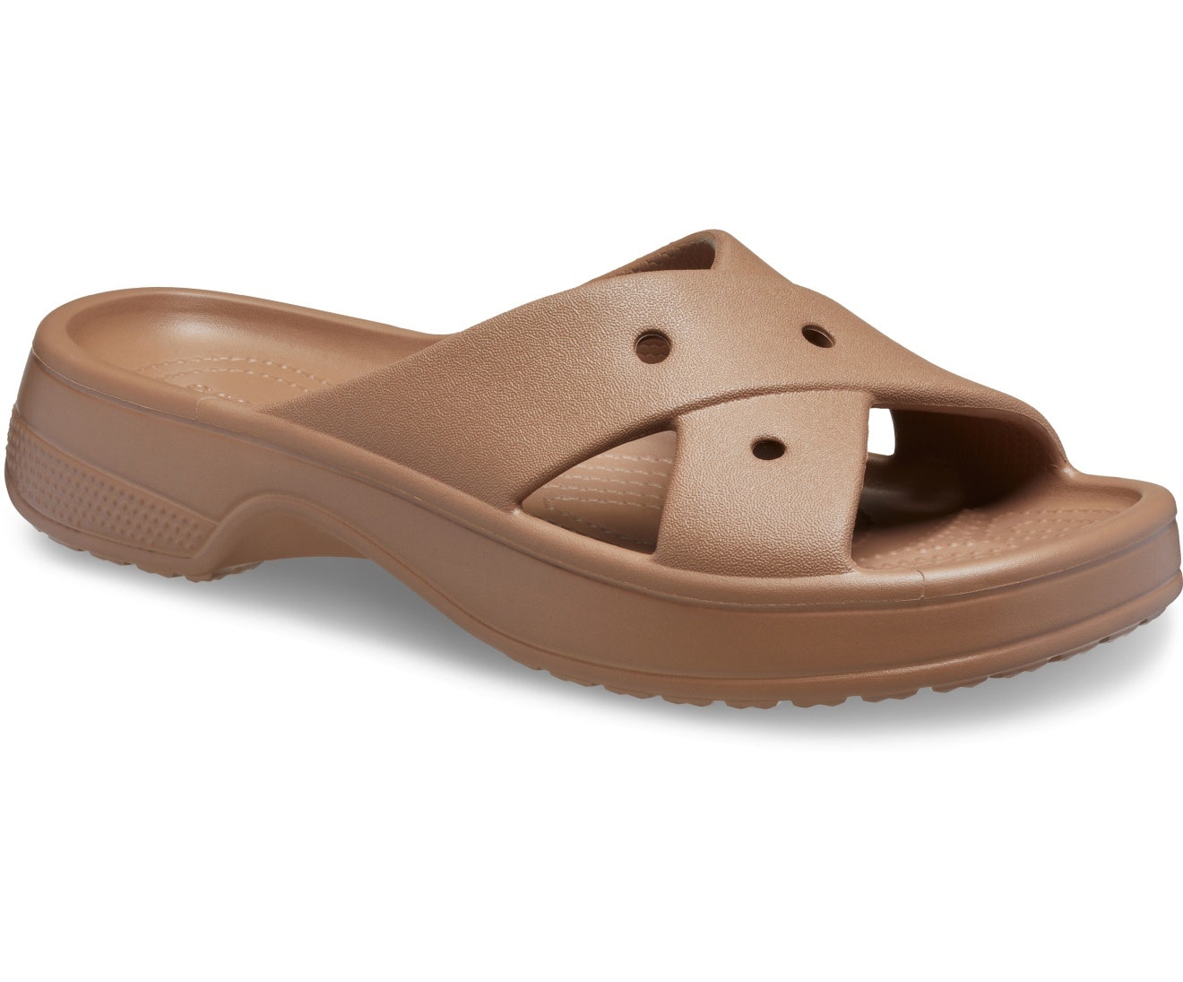 Classic Cross Strap Milk Chocolate Women Slide
