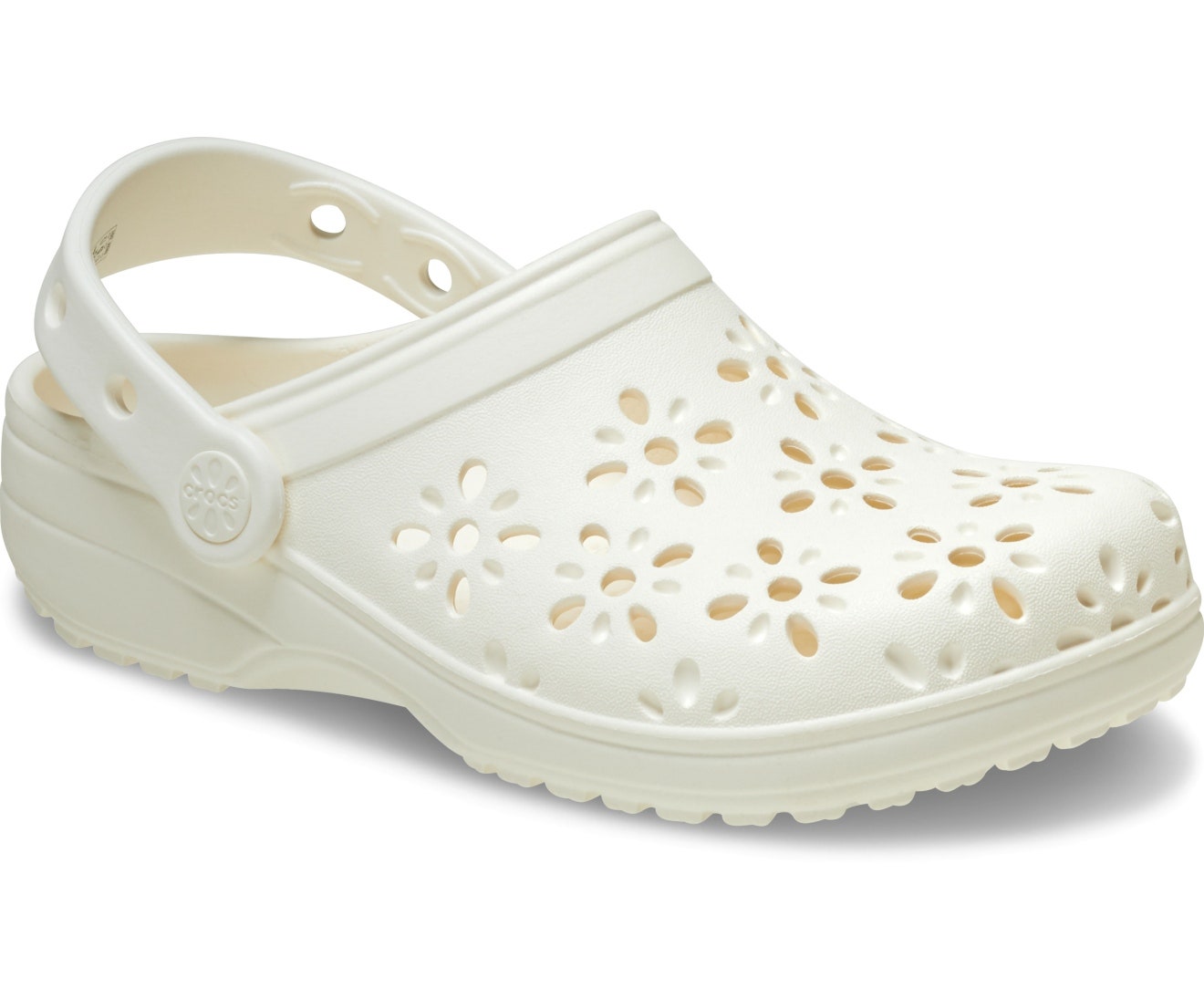 Classic Floral Cutout Chalk Unisex Clog