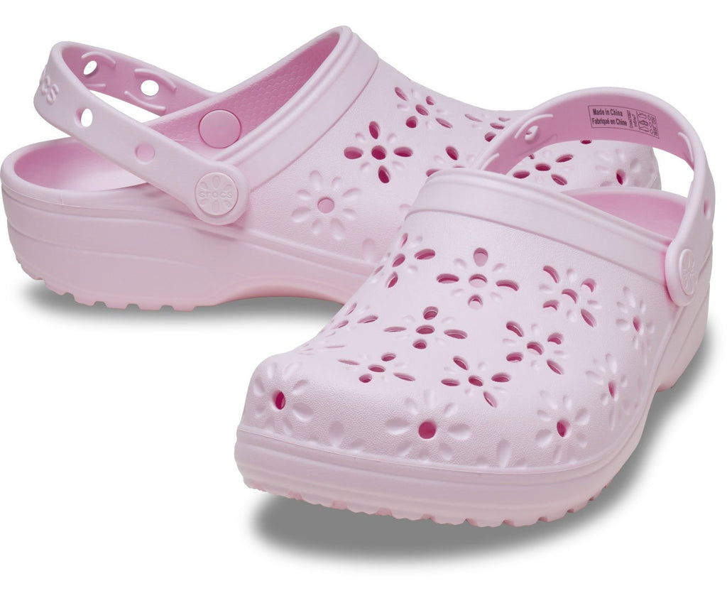 Classic Floral Cut Out Pink Milk Unisex Clog