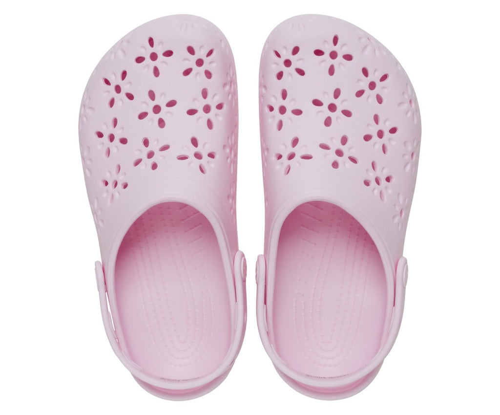 Classic Floral Cut Out Pink Milk Unisex Clog