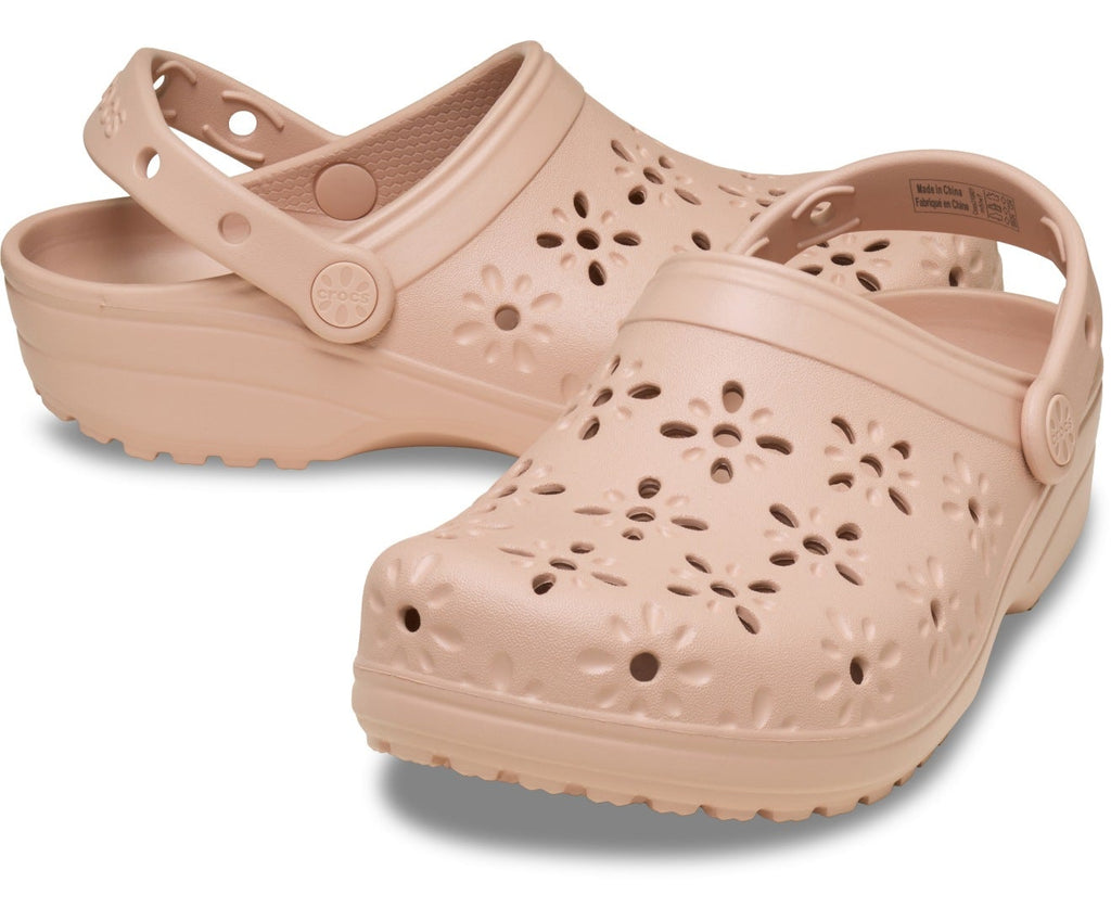 Classic Floral Cutout Pink Caramel Unisex Clog