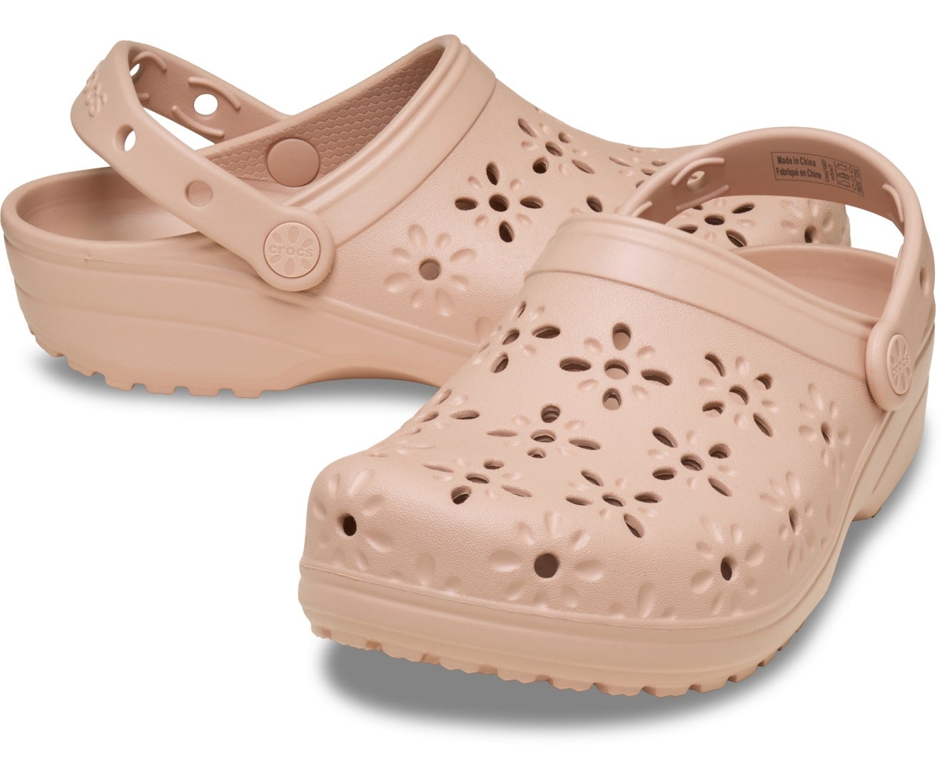 Classic Floral Cutout Pink Caramel Unisex Clog