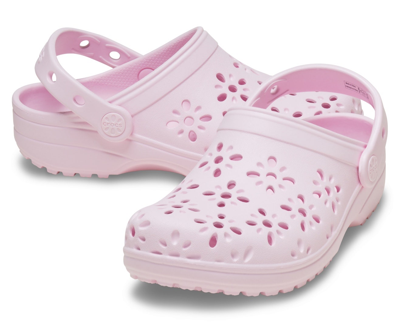 Classic Floral Cut Out Pink Milk Toddler Clog