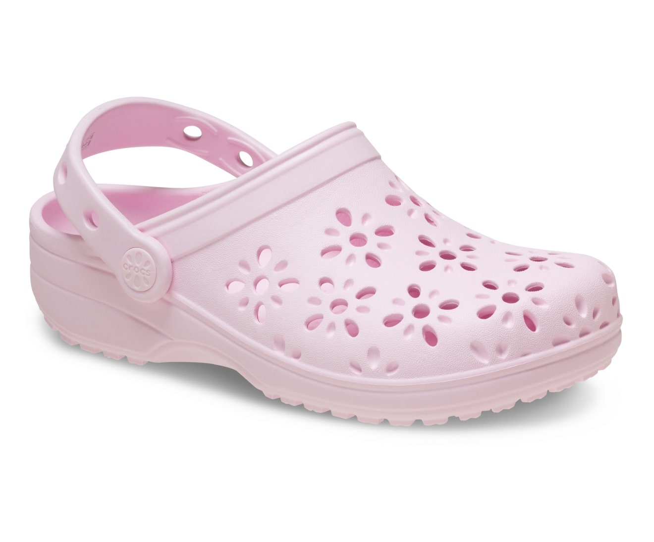 Classic Floral Cut Out Pink Milk Toddler Clog