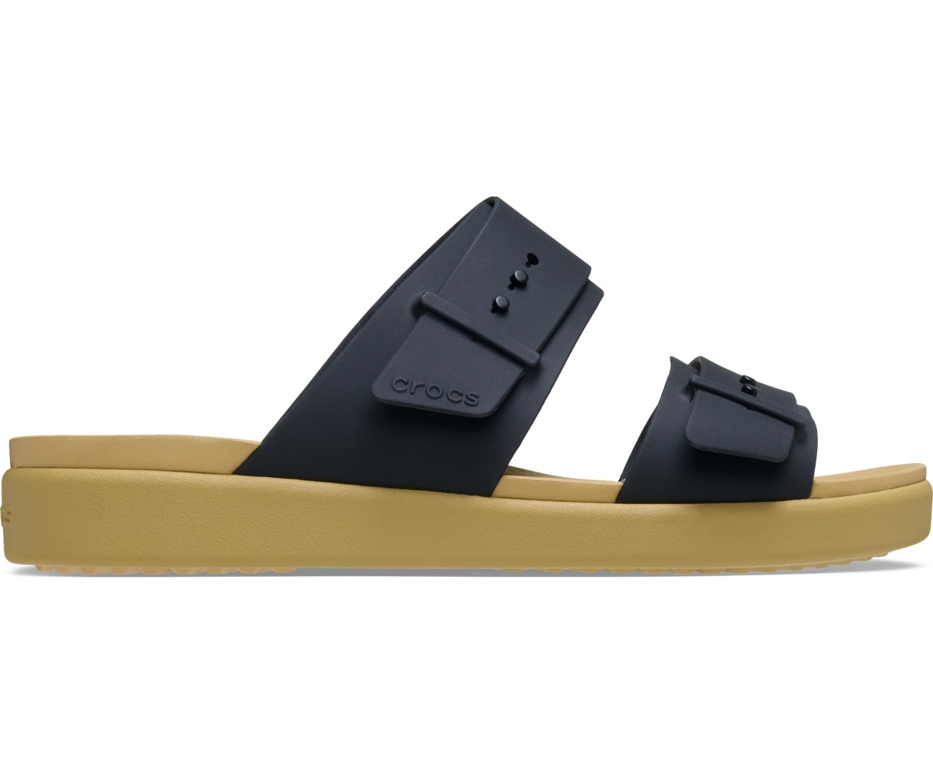 Brooklyn Buckle Low Black/Tan Women Sandal