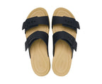 Brooklyn Buckle Low Black/Tan Women Sandal