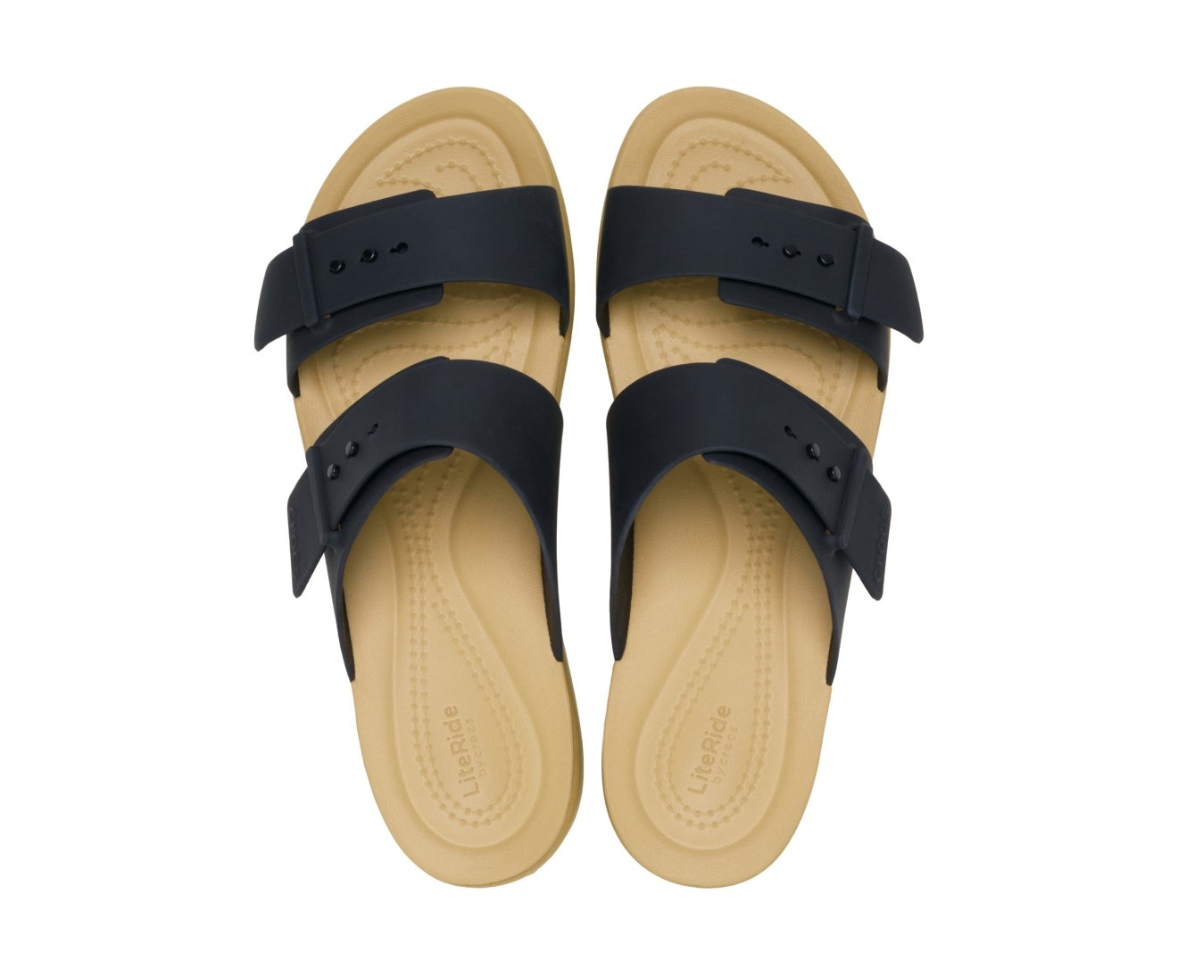 Brooklyn Buckle Low Black/Tan Women Sandal
