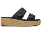 Brooklyn Cork Buckle Black Women Sandal