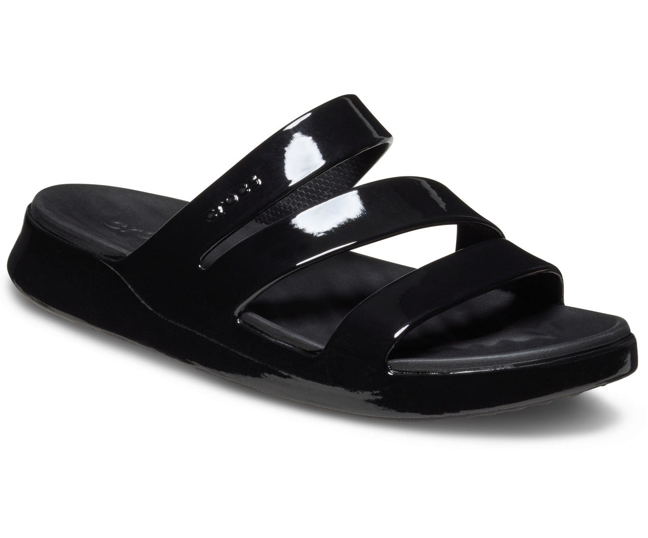 Getaway Patent Strappy Black Women Flip