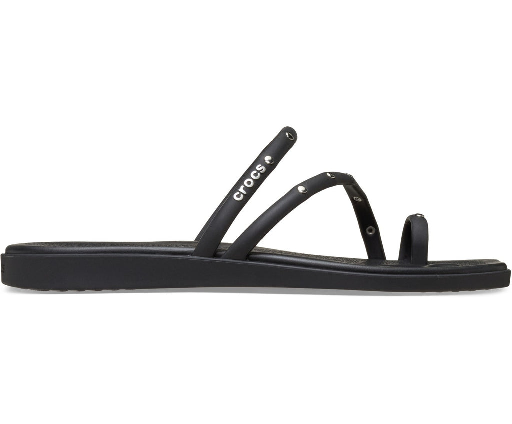 Miami Studded Toe Loop Black Women Sandal
