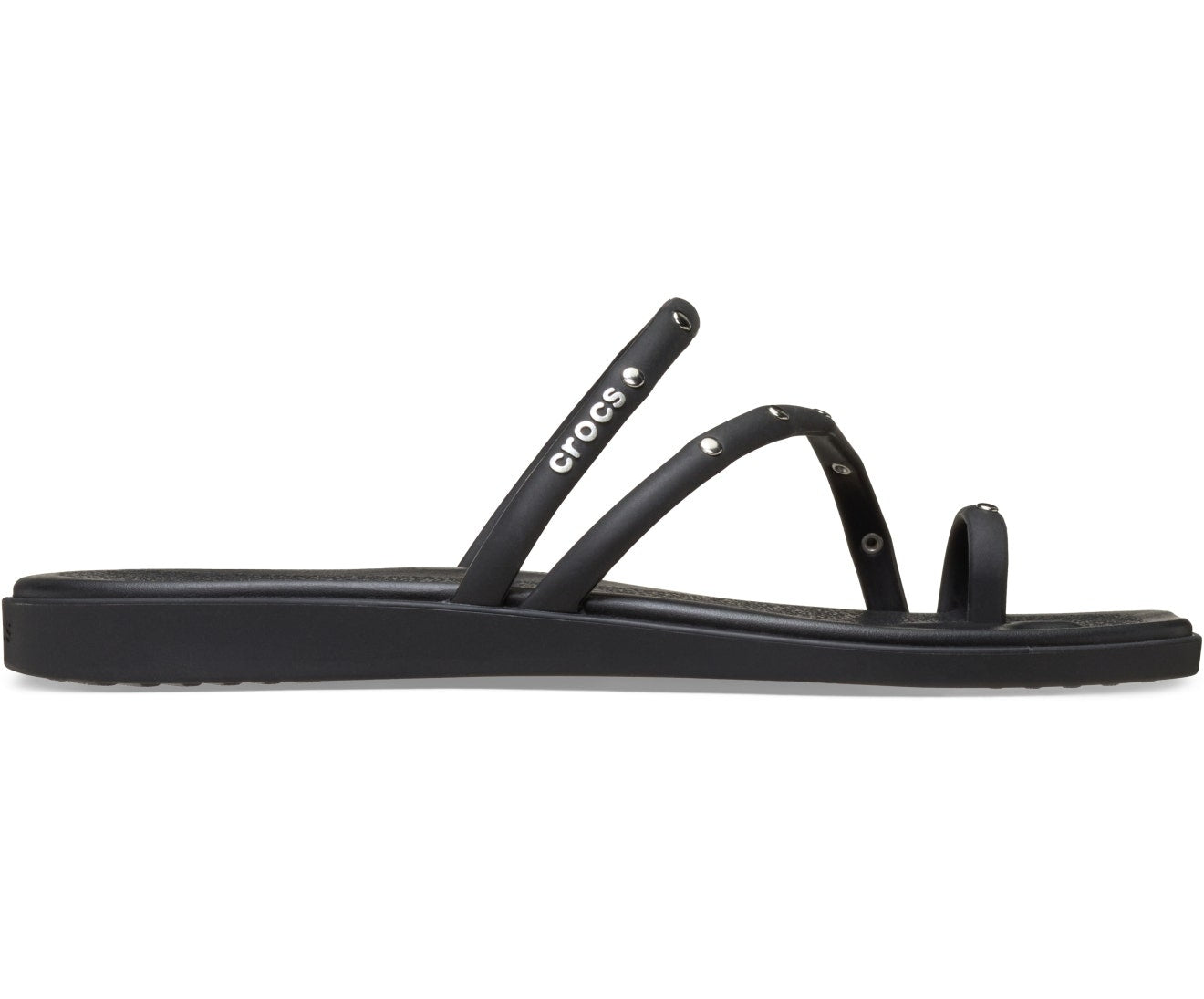 Miami Studded Toe Loop Black Women Sandal