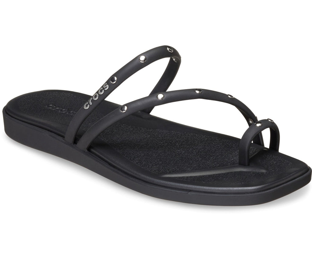 Miami Studded Toe Loop Black Women Sandal