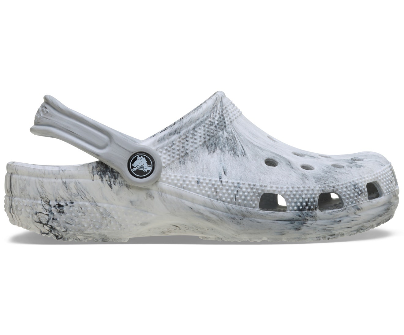 Classic Watercolor Marbled Grey Swirl Unisex Clog