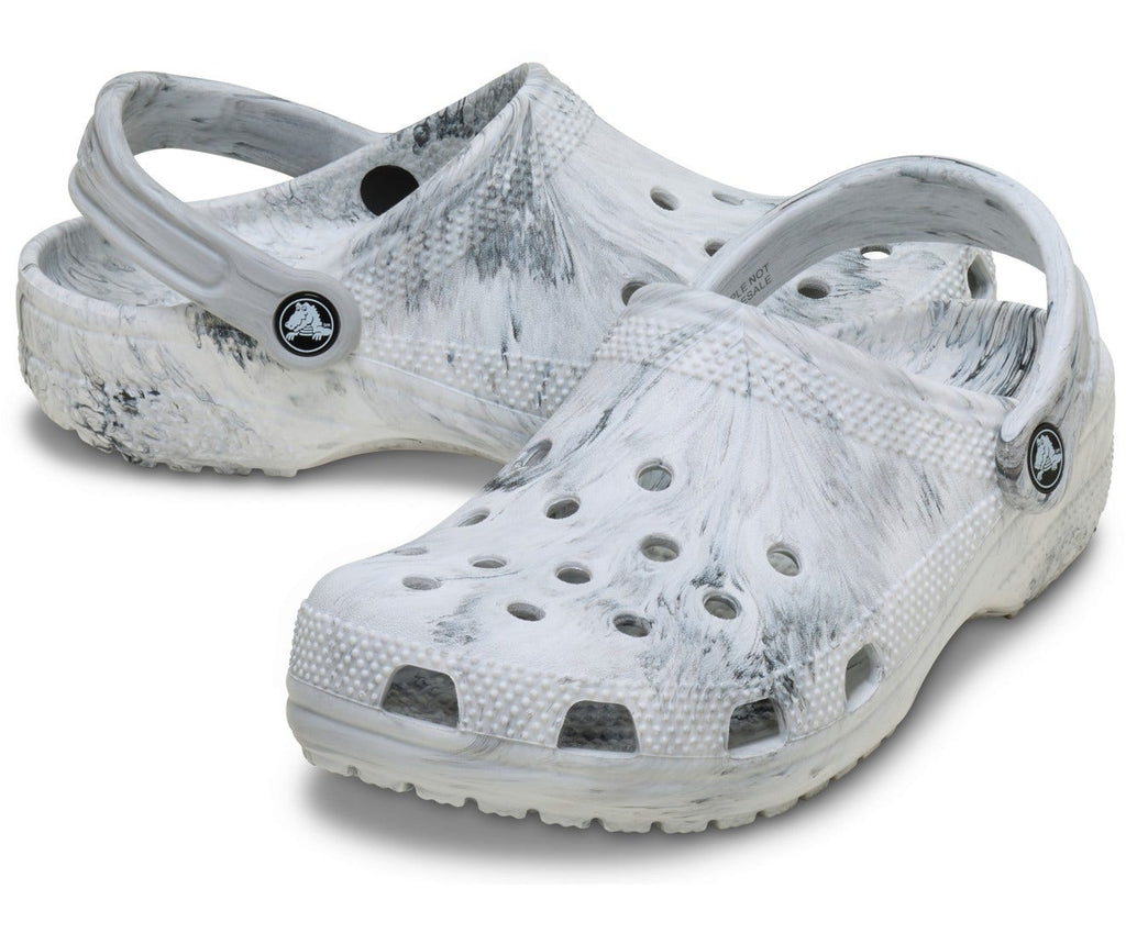 Classic Watercolor Marbled Grey Swirl Unisex Clog