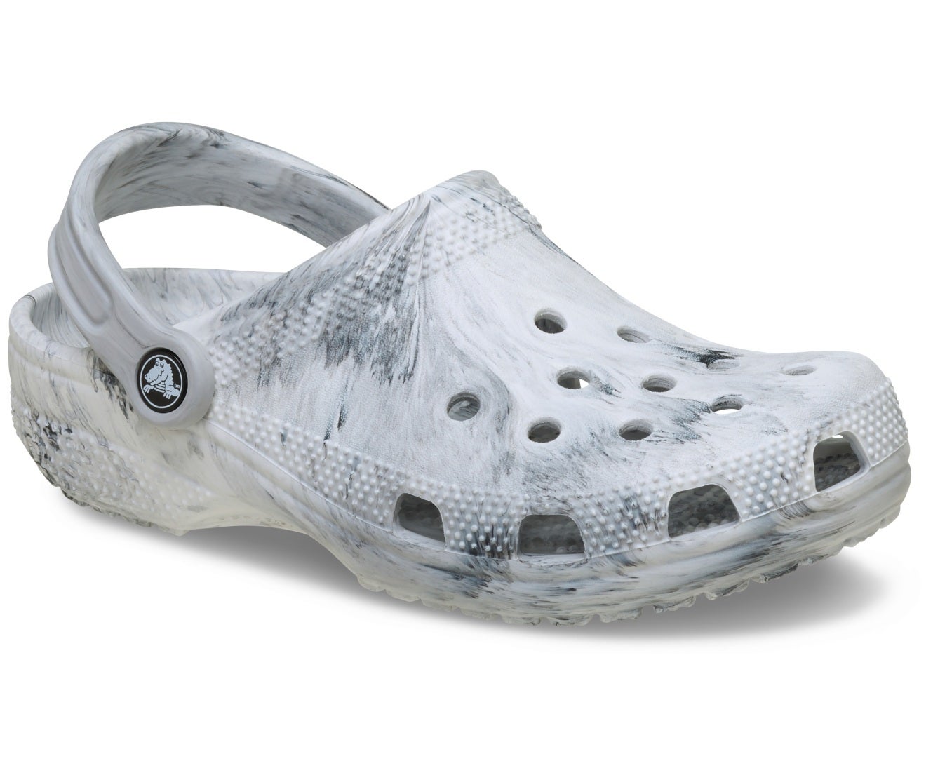 Classic Watercolor Marbled Grey Swirl Unisex Clog