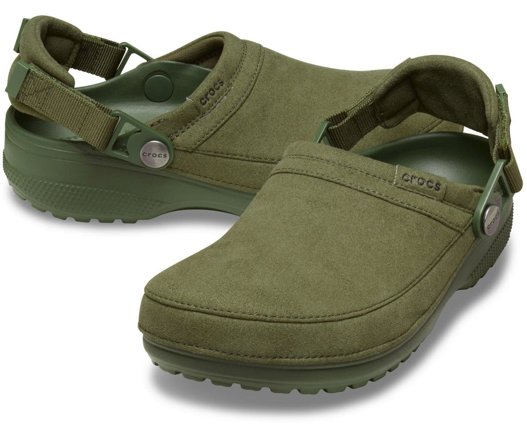 Classic Crafted Vegan Suede Unisex Army Green Clog