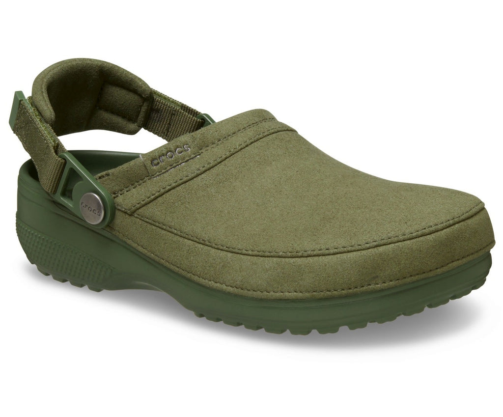 Classic Crafted Vegan Suede Unisex Army Green Clog