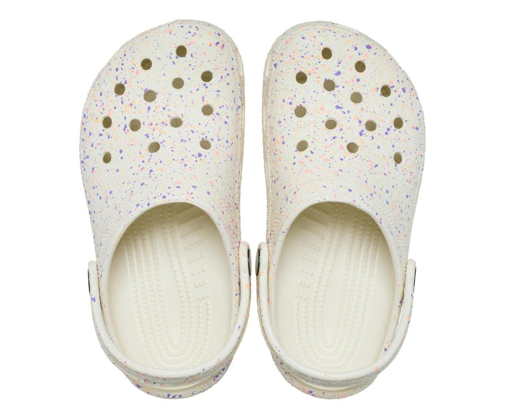 Classic Glow Paint Splatter Summit White/Multi Kids Clog