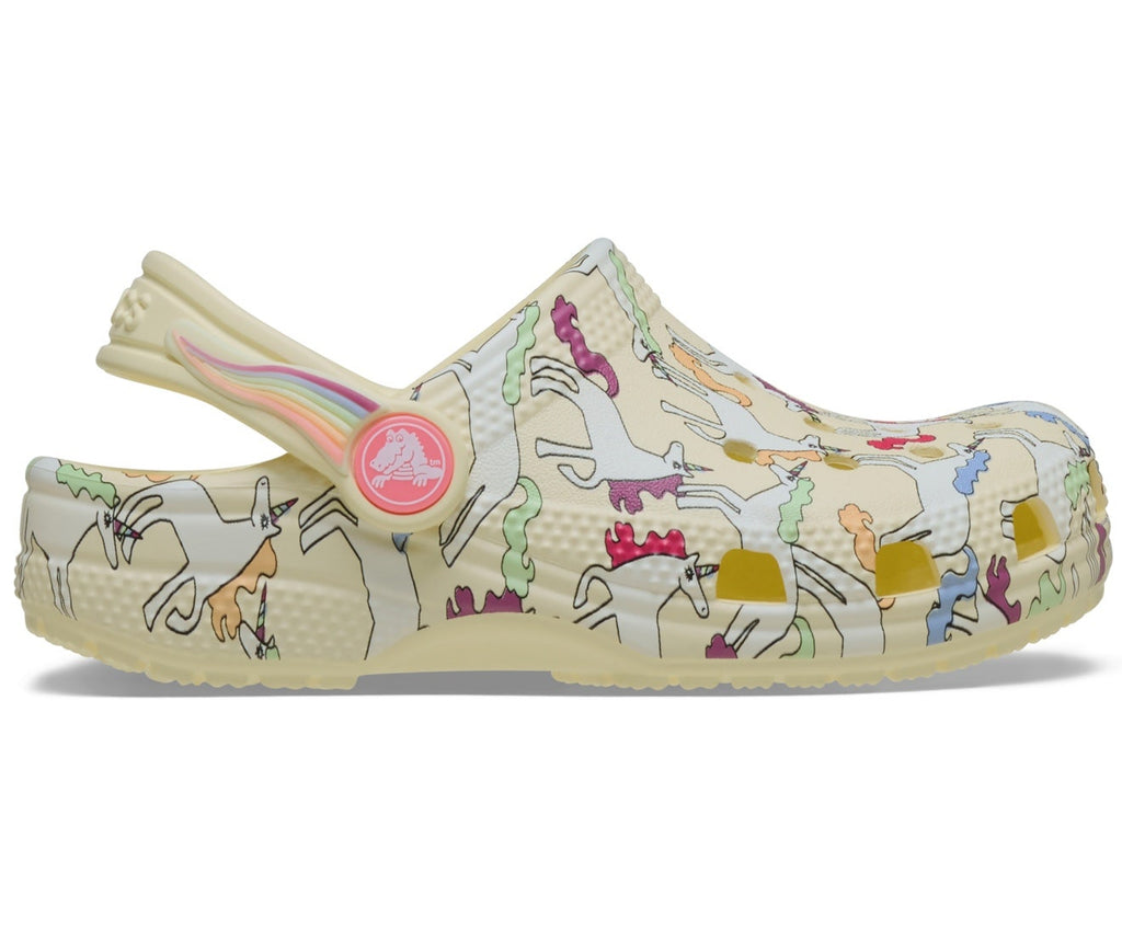 Classic Unicorn Graphic Yellow Light Toddler Clog