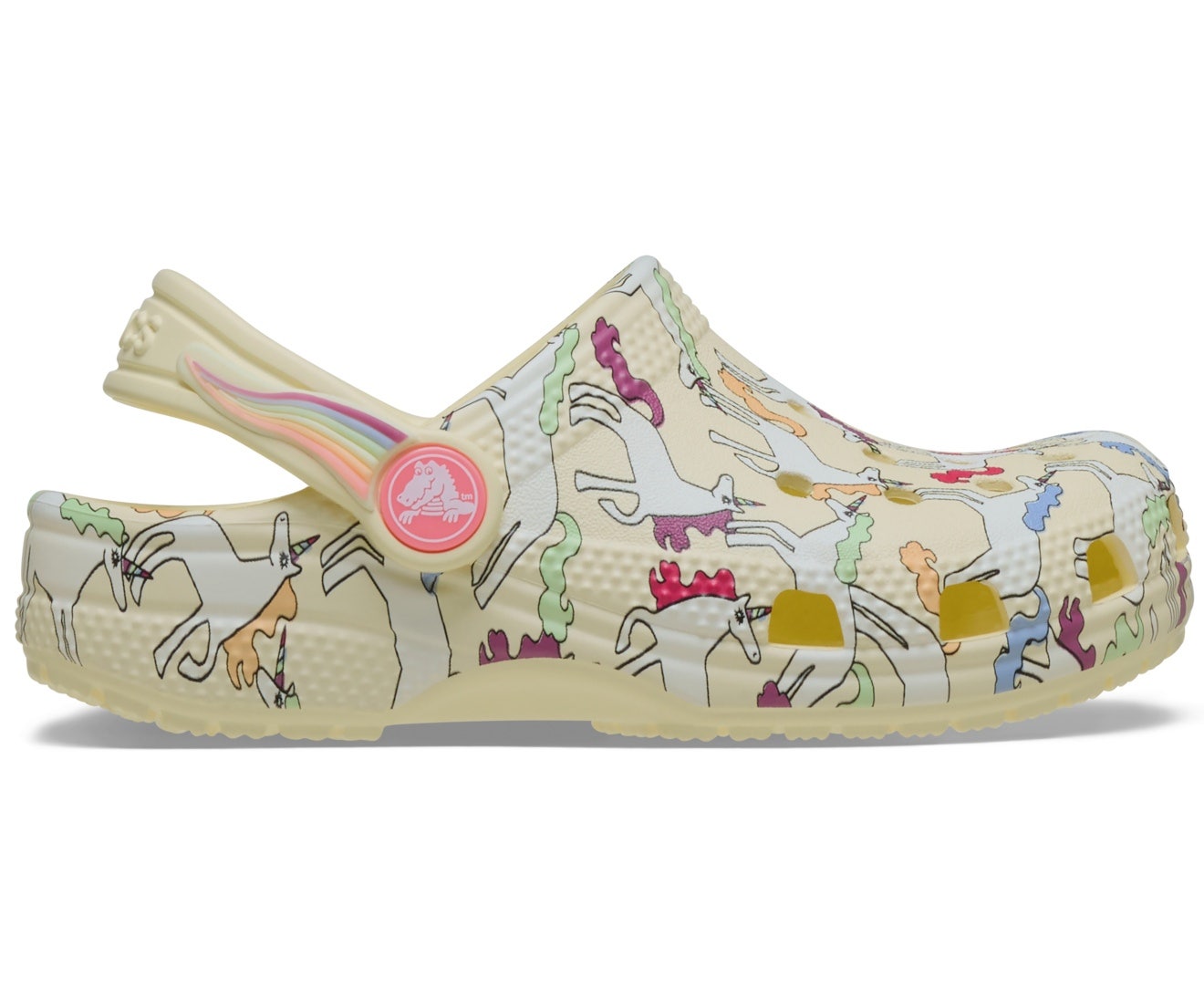 Classic Unicorn Graphic Yellow Light Toddler Clog