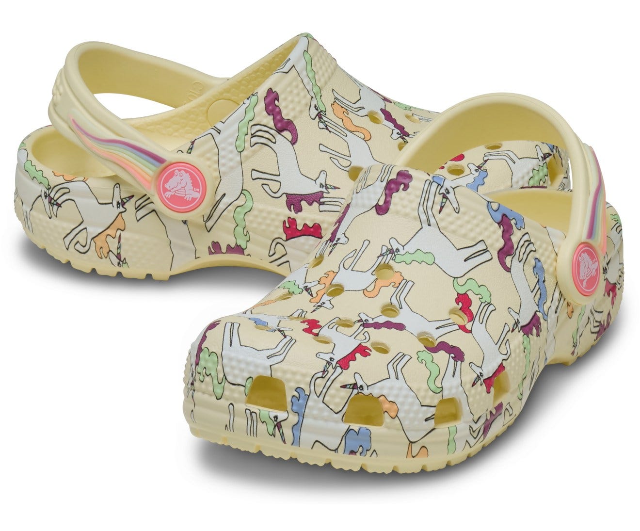 Classic Unicorn Graphic Yellow Light Toddler Clog