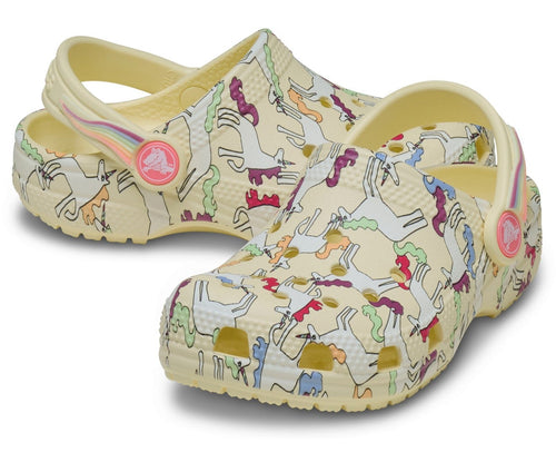 Classic Unicorn Graphic Yellow Light Toddler Clog