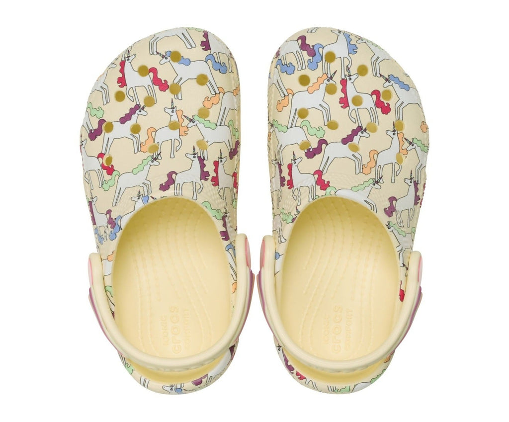 Classic Unicorn Graphic Yellow Light Toddler Clog