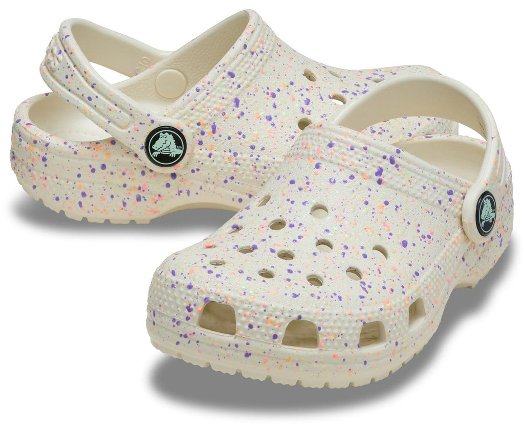 Classic Glow Paint Splatter Summit White/Multi Toddler Clog