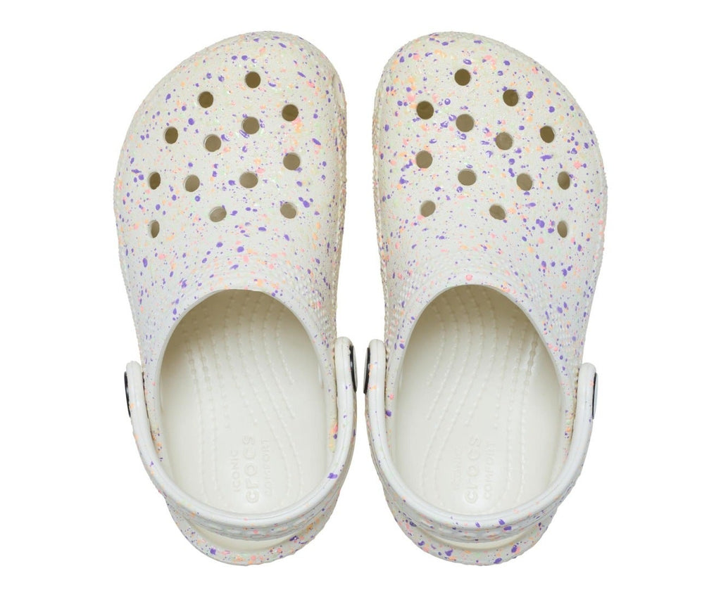 Classic Glow Paint Splatter Summit White/Multi Toddler Clog