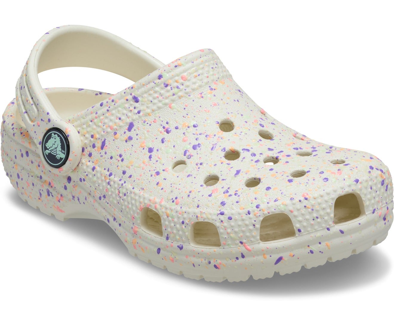 Classic Glow Paint Splatter Summit White/Multi Toddler Clog