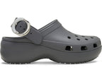 Classic Platform Dipped Buckle Carbon Women Clog