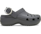 Classic Platform Dipped Buckle Carbon Women Clog