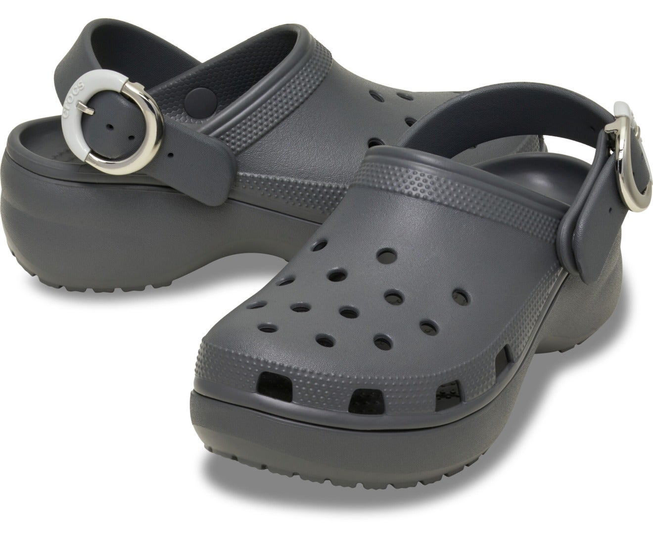 Classic Platform Dipped Buckle Carbon Women Clog