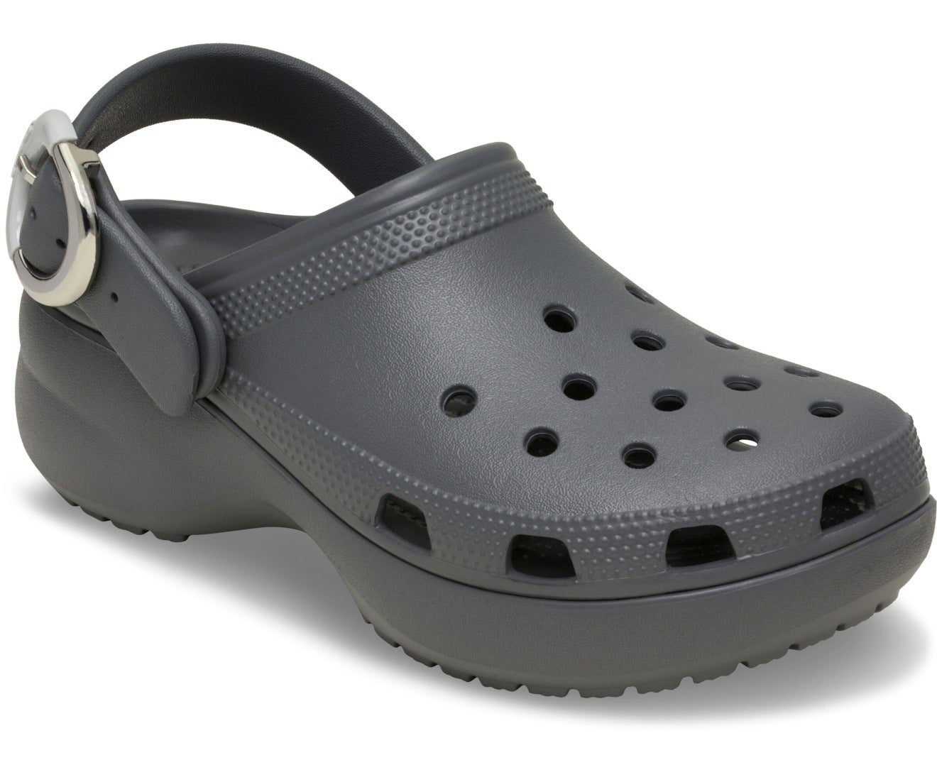 Classic Platform Dipped Buckle Carbon Women Clog