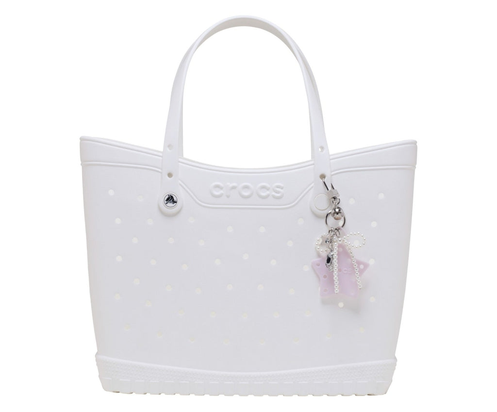 Pearl Bow Bag Charm Silver/Pearl White