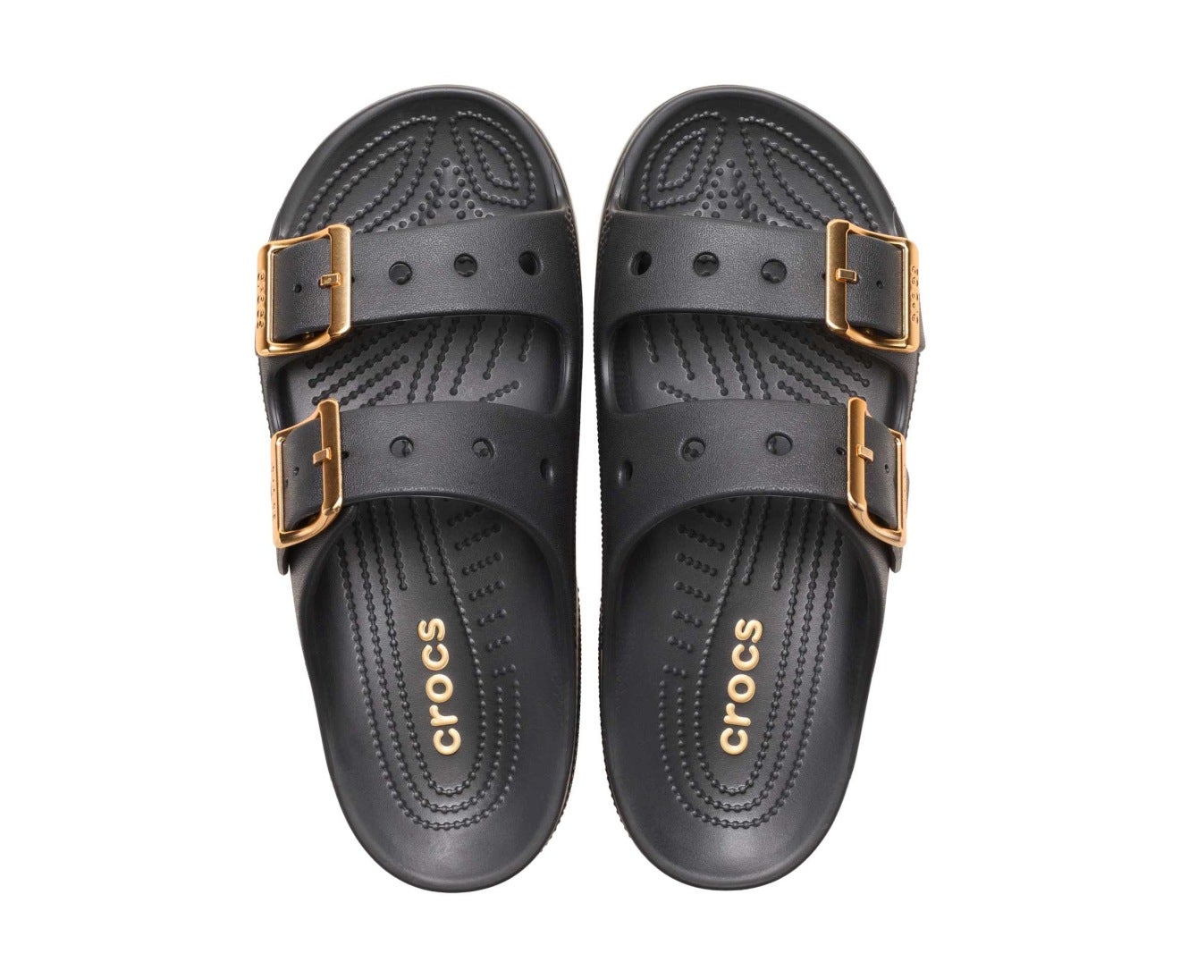 Saturday Metallic Buckle Black Women Sandal