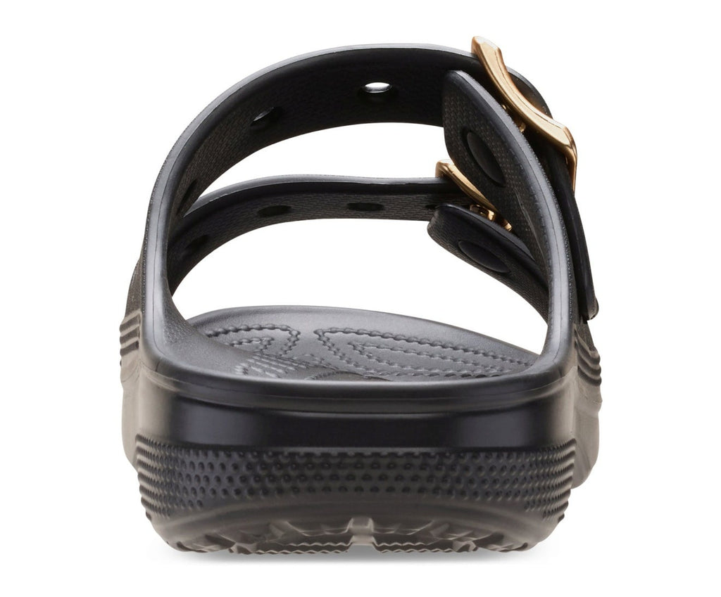 Saturday Metallic Buckle Black Women Sandal