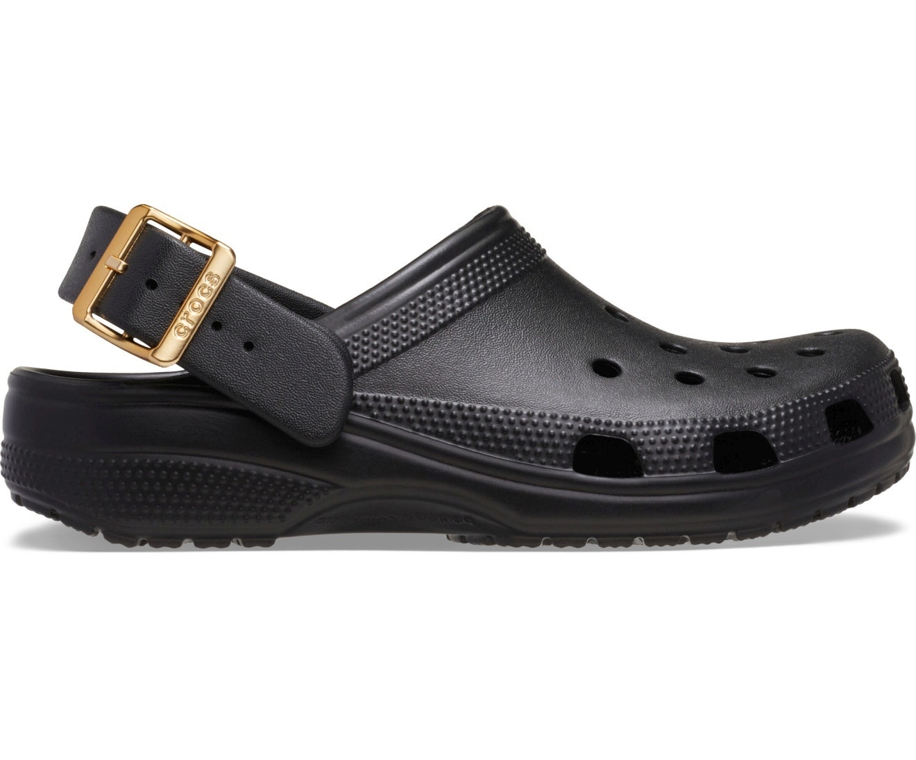Classic Metallic Buckle Black Unisex Clog
